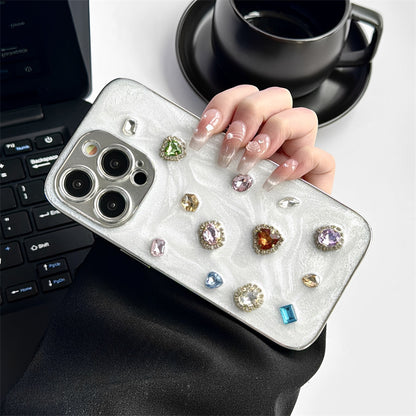 Artistic iPhone Case – Independent Designer Style | Multiple Models Available|Baroque Gemstone white