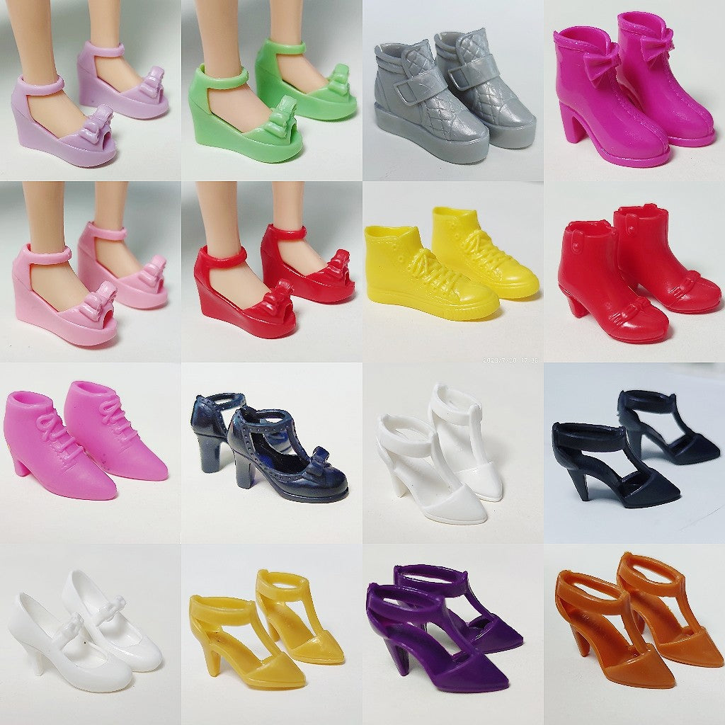 1/6 scale plastic doll shoes — casual boots, sandals and pumps, catalog view 1