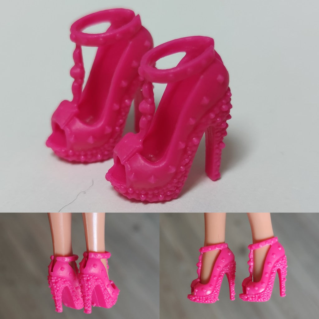 1/6 scale plastic doll shoes — vintage heels, pumps and sandals, catalog view 4