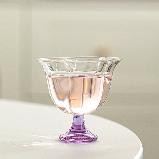 花見・ピクニック・お庭｜耐熱ガラス茶器｜茶器セット（ティーポット＋茶杯）／紫手提げバッグ