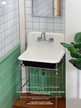 1/6 Scale Vintage Sink & Faucet – Miniature Kitchen/Bathroom Dollhouse Furniture | Separate Accessories for BJD & Blythe