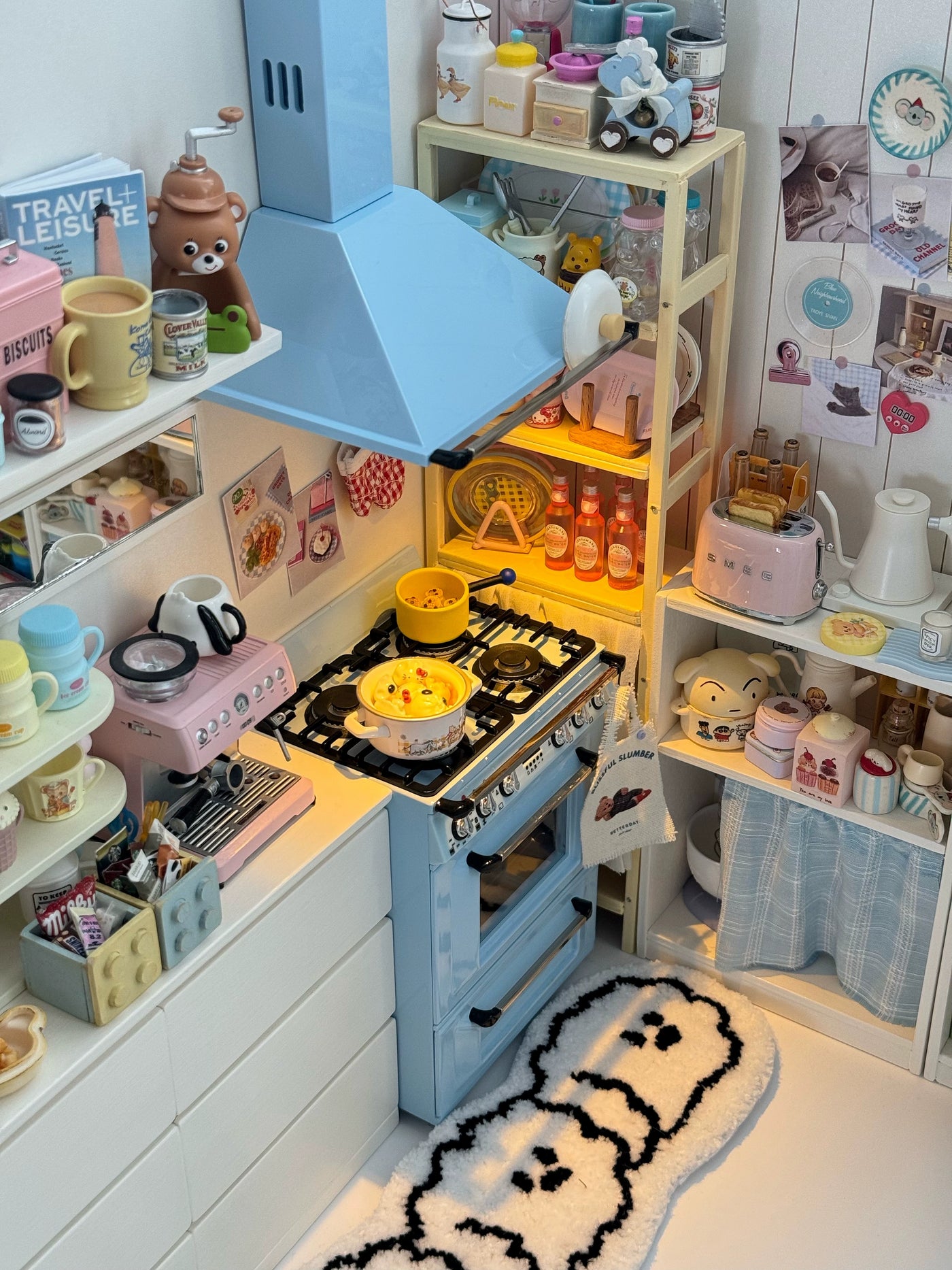 1/6 Doll House Model Furniture Accessories Mini Model Stove and Range HoodRange Hood & Light-Up Oven