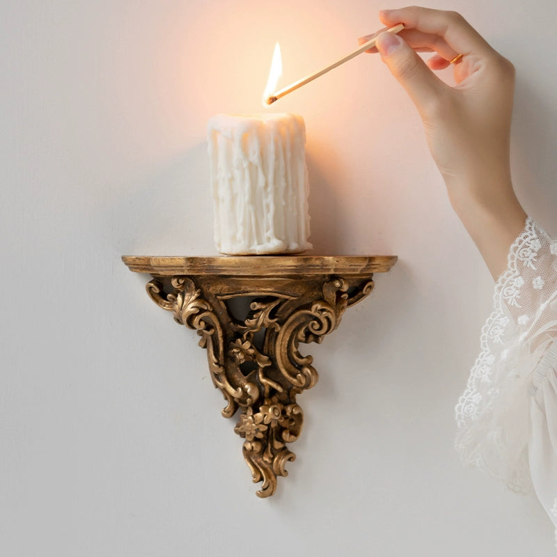 Vintage candle holder, aromatherapy candle holder, wall decoration, carved candle holder, European nostalgic resin wall decoration