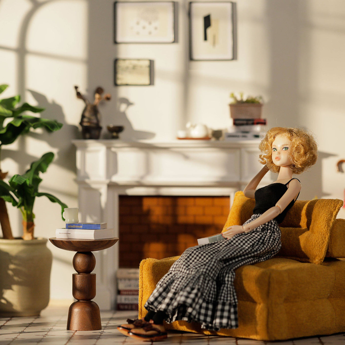 1/6ドール用 レトロ壁炉｜2色展開｜ドールハウス家具・ミニチュア暖炉