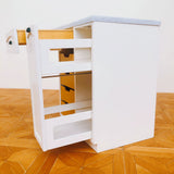 1/6 Scale Dollhouse Kitchen Furniture Set  9-Piece Modular Cabinets in White  | BJD & Blythe Miniature Kitchen full set