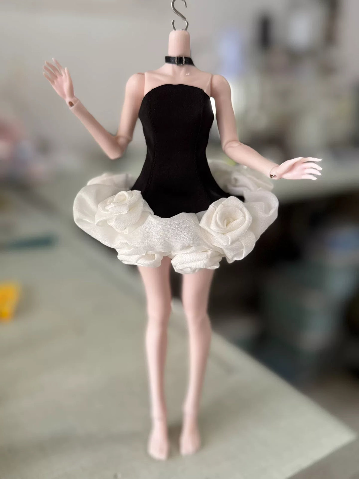 Handmade doll dress "Black Swan"