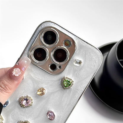 Artistic iPhone Case – Independent Designer Style | Multiple Models Available|Baroque Gemstone white