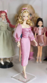 Made-to-Order Pink Satin Vintage Dress for Barbie Fashion Model – Barbie Vintage Outfits, Barbie Costume & Doll Outfits