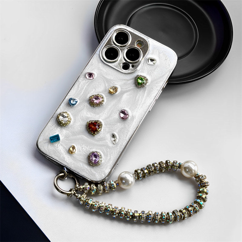 Artistic iPhone Case – Independent Designer Style | Multiple Models Available|Baroque Gemstone white