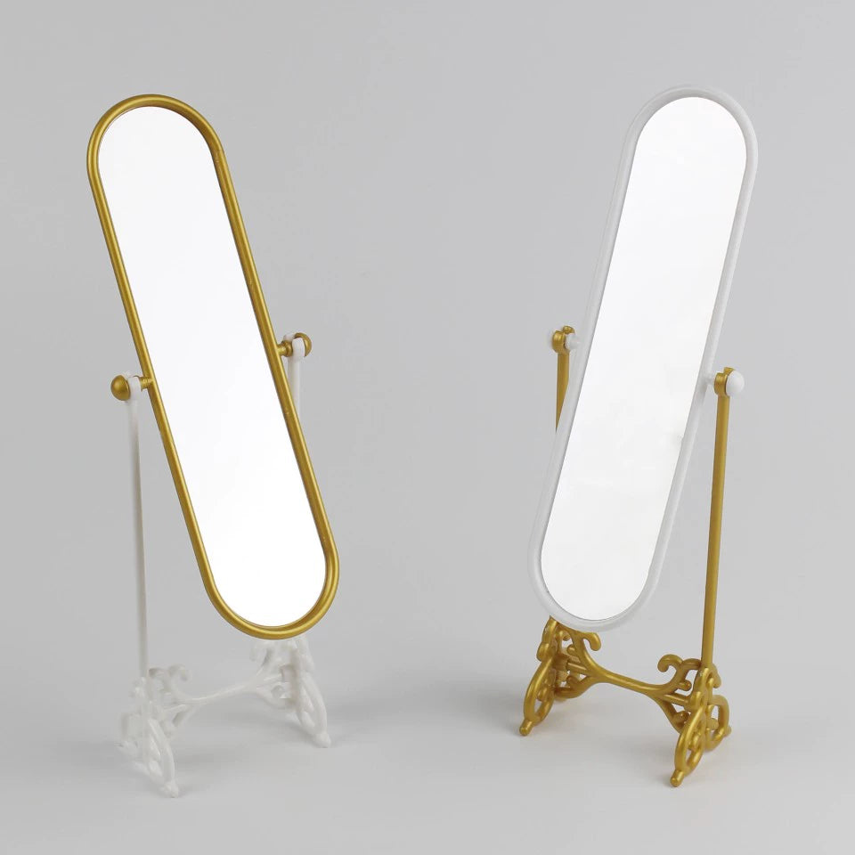 special discounted price 1/6 Scale Miniature Full-Length Mirror – Vintage Ornate Dollhouse Accessory |  B-grade / imperfect produc