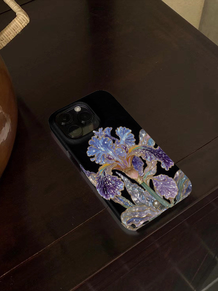 Artistic iPhone Case – Independent Designer Style | Multiple Models Available|Iris Flower in the Night