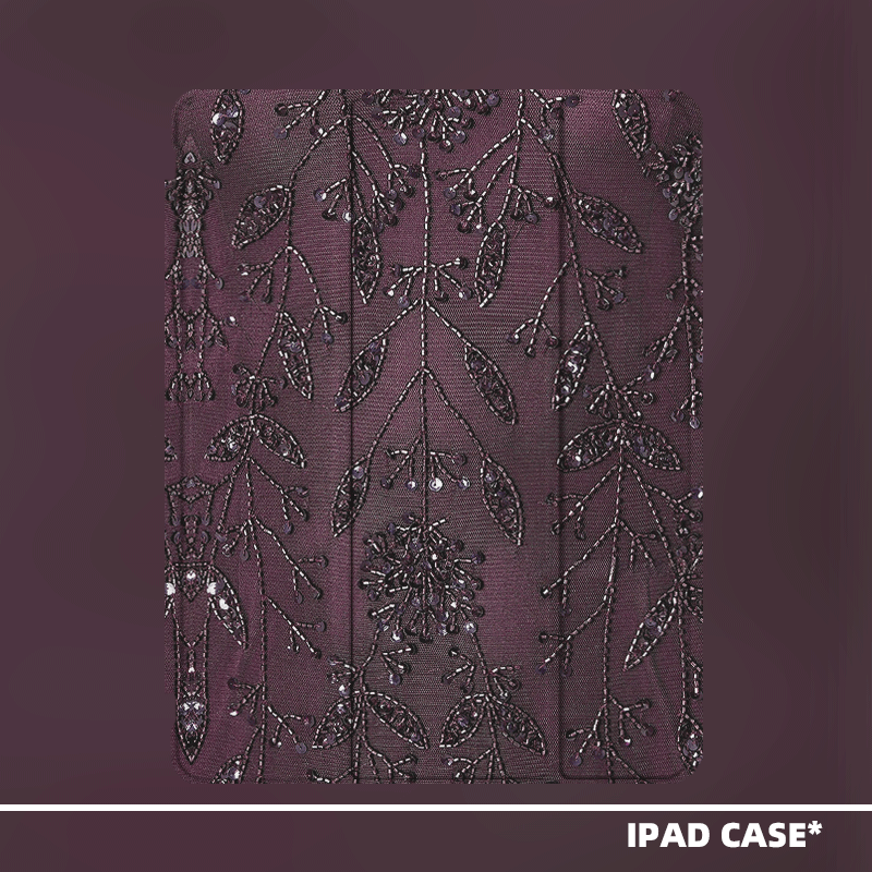 Artistic iPad Case – Stand & Book Styles | Multiple Models Available|Baroque Deep Purple