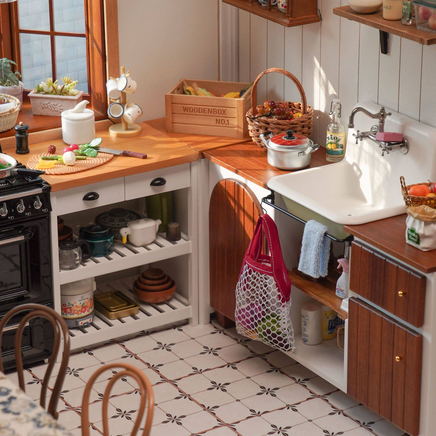 1/6 Scale Dollhouse Floor Tile Panel | 15.2 x 15.2 cm | Miniature Flooring in Multiple Patterns