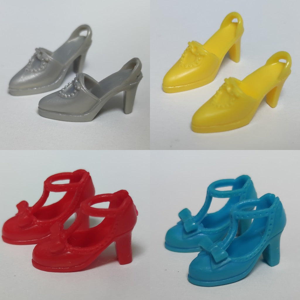 1/6 scale plastic doll shoes — vintage heels, pumps and sandals, catalog view 3
