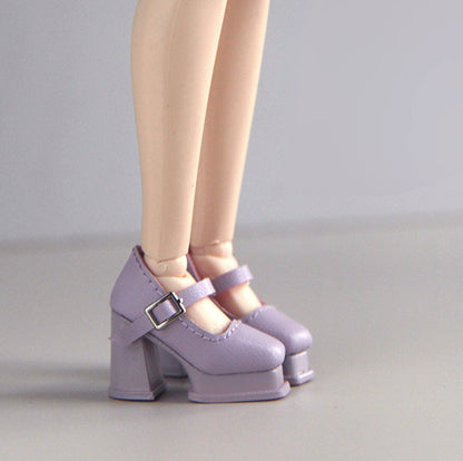 Macaron Color Platform Mary Jane Doll Shoes – Harajuku Style | Universal Fit for Blythe, Barbie, Licca, FR & Obitsu 22/24