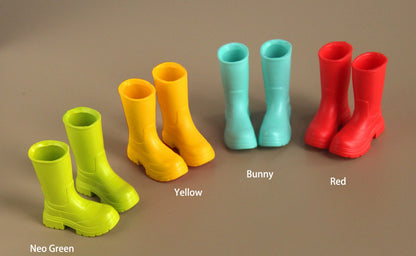 Candy Color Retro Rain Boots for Dolls – Multi-Color Rubber Shoes | Universal Fit for Blythe, Barbie, Licca, FR & Obitsu 22/24