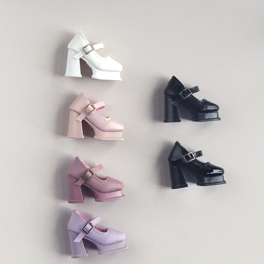 Macaron Color Platform Mary Jane Doll Shoes – Harajuku Style | Universal Fit for Blythe, Barbie, Licca, FR & Obitsu 22/24