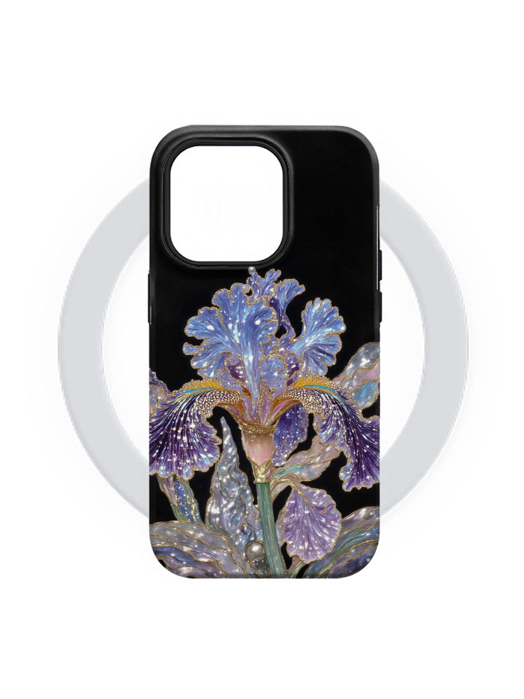 Artistic iPhone Case – Independent Designer Style | Multiple Models Available|Iris Flower in the Night
