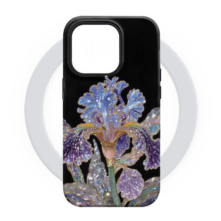 Artistic iPhone Case – Independent Designer Style | Multiple Models Available|Iris Flower in the Night