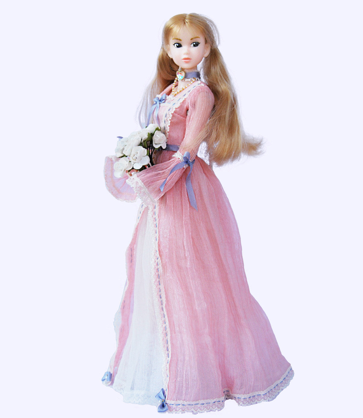 Spring Reverie romantic 1/6 doll dress front detail