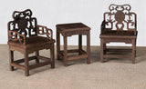 1/6 Scale Chinese Antique Style Table  Chair Set – 1 Table + 2 Chairs｜ Chinoiserie Style Dollhouse Furniture for dolls