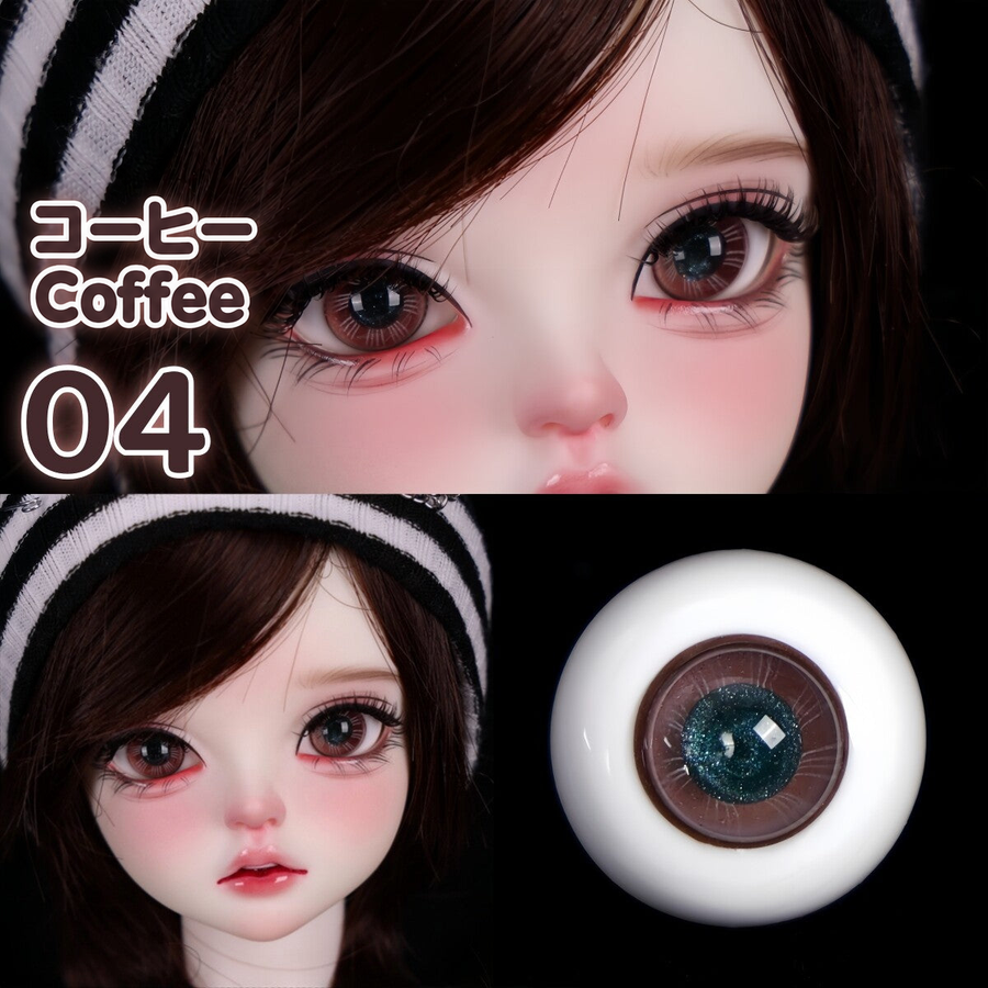 BJD glass eyes product detail image with Japanese and English color label