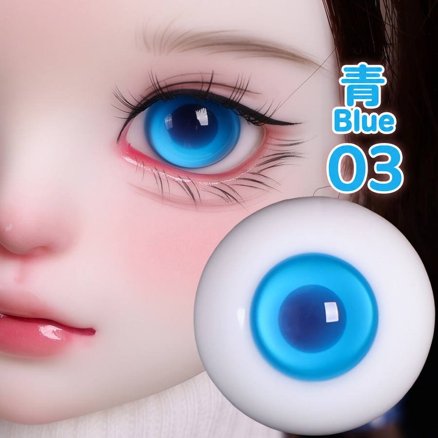 BJD glass eyes product detail image with Japanese and English color label