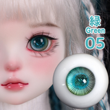 BJD glass eyes product detail image with Japanese and English color label