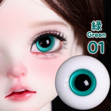 BJD glass eyes product detail image with Japanese and English color label