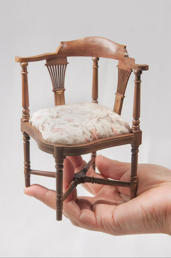 Made to Order | 1/6 & 1/4 BJD Vintage-Style Windsor Corner Chair | Miniature Furniture