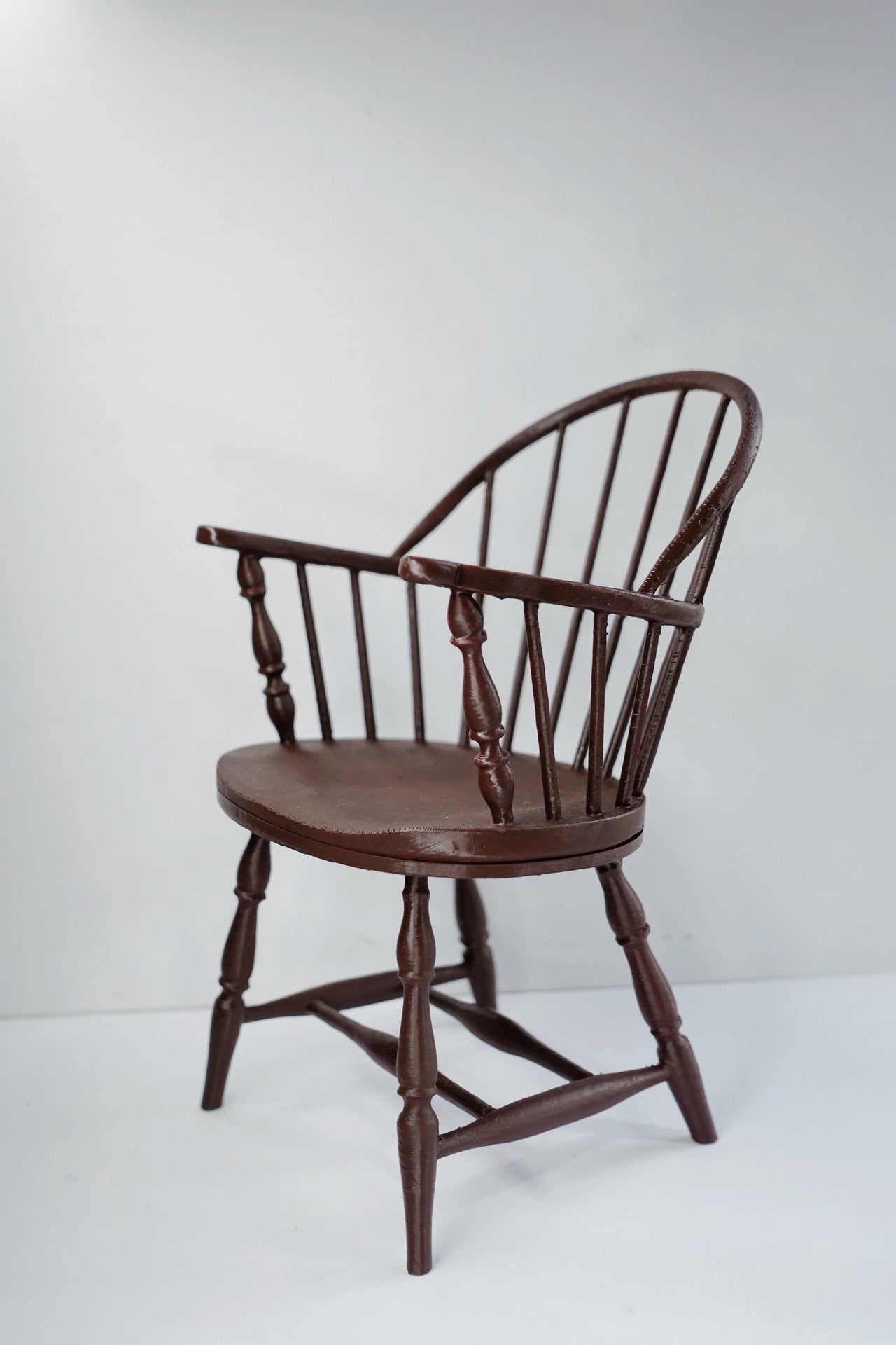 BJD miniature Windsor armchair with rounded hoop back and spindles