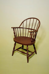 Windsor-style BJD chair with wraparound arms and spindle back