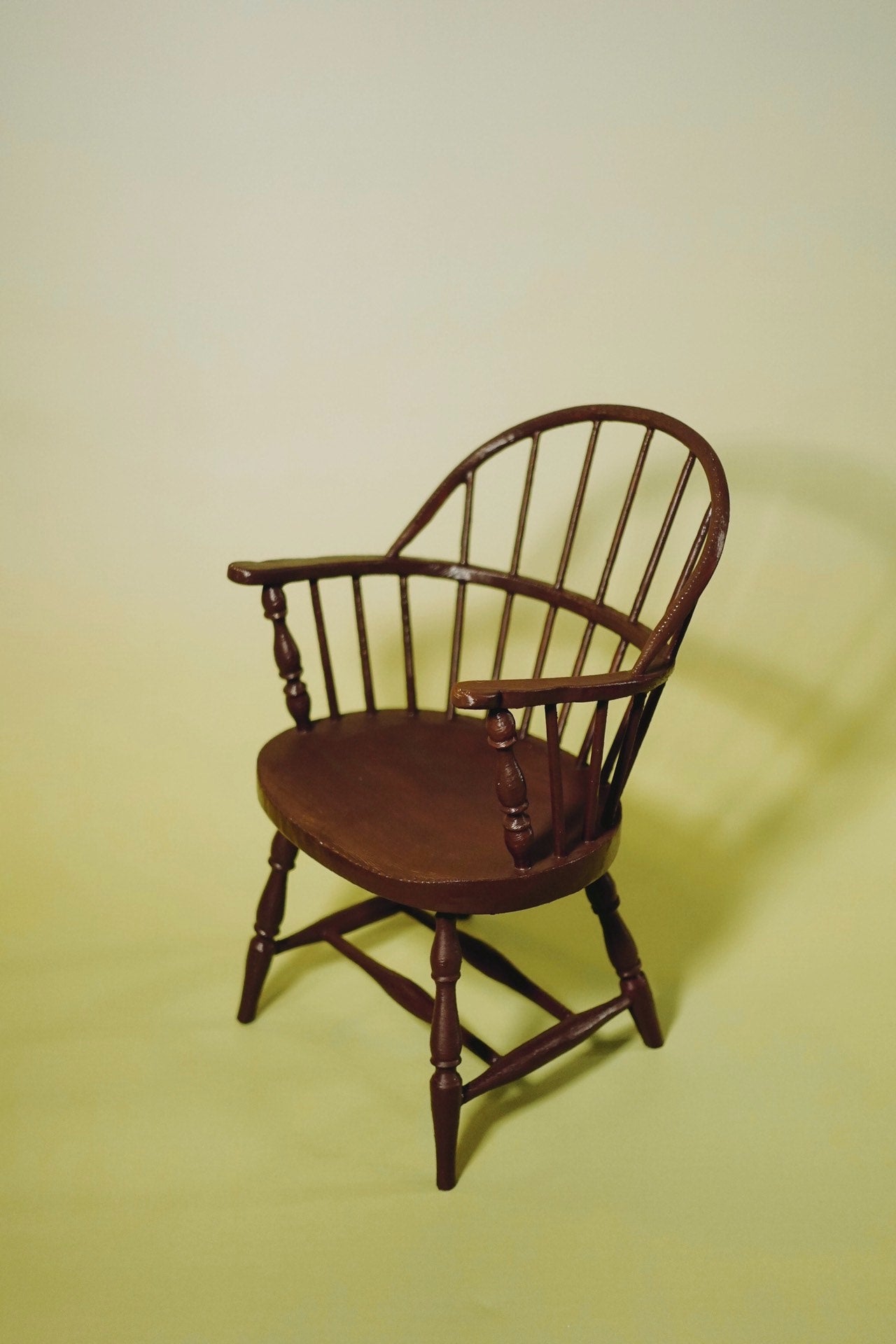 Miniature hoop-back armchair for antique-style BJD room scenes