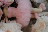 Bubblegum pink princess ballet tutu dress for a 1/6 scale fashion doll, additional view.