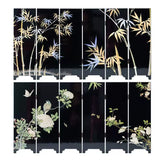 Flower and bird miniature tabletop screen with double-sided design