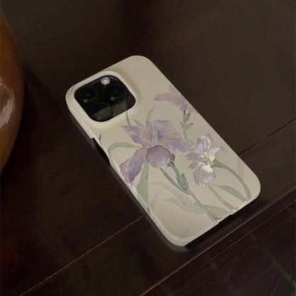 上品な蘭デザインのiPhoneケース。多機種対応のフローラルケース。