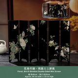 Chinese style miniature flower and bird screen with gift box