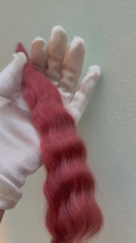 Natural Wool Doll Hair | Soft Texture & Natural Shine | For Wig Making & Rerooting| Caramel 20-25cm