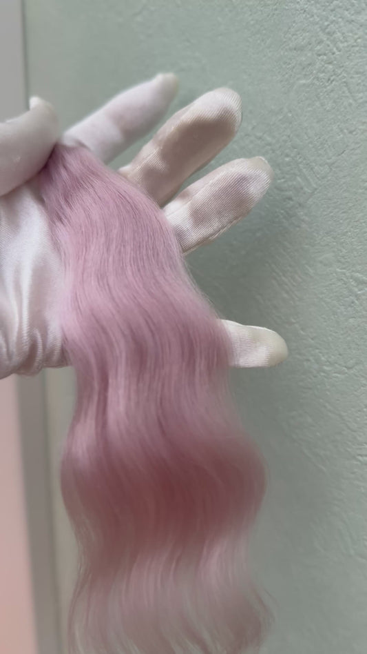 High-Gloss Mohair for Dolls | Dusty Pink 20-25cm