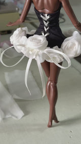 Made to Order | Black Swan White Rose Ballet Dress | 1/6 Doll Clothing