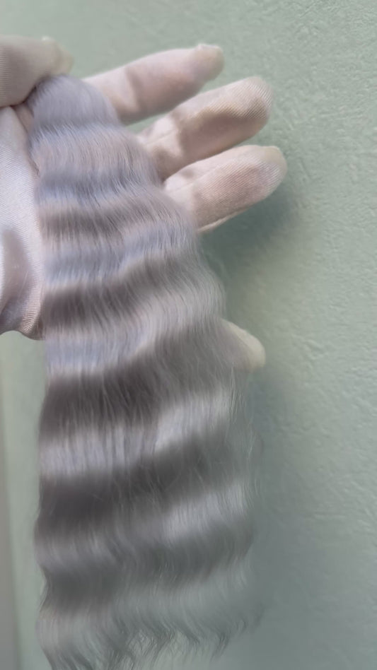 High-Gloss Mohair for Dolls | Ash Blue 20-25cm