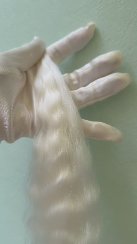 High-Gloss Mohair  for Dolls | White 25-30cm
