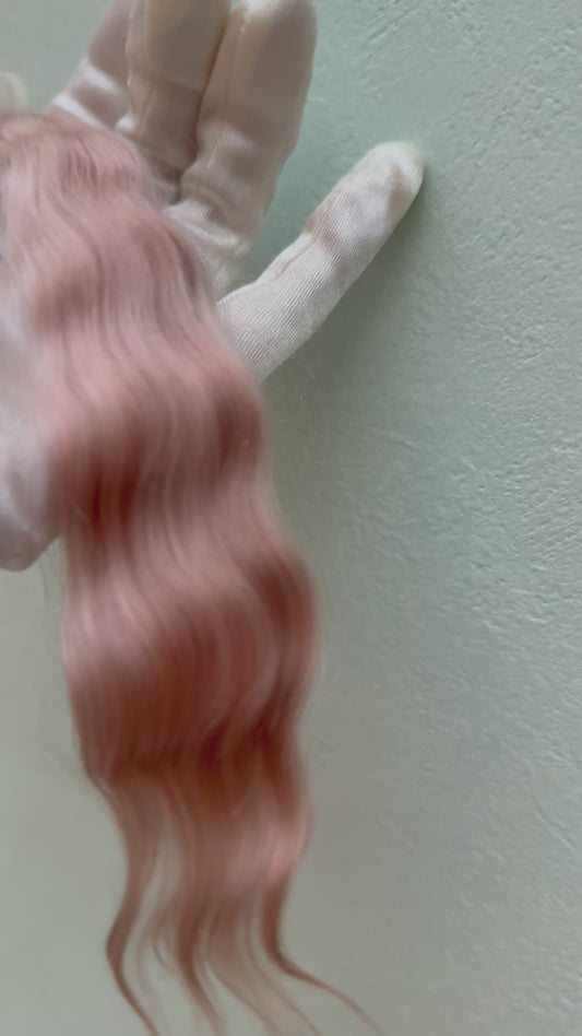 High-Gloss Mohair  for Dolls | Rose Glod 20-25cm