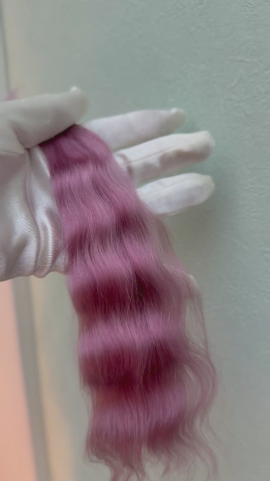 High-Gloss Mohair  for Dolls | Vintage Rose 20-25cm