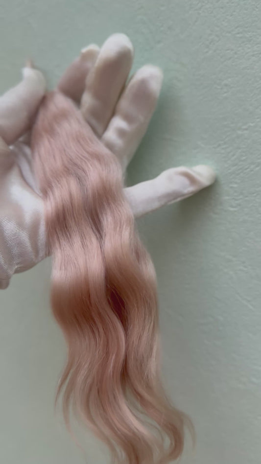 High-Gloss Mohair for Dolls | Peach Tea 20-25cm