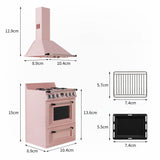 1/6 Doll House Model Furniture Accessories Mini Model Stove and Range HoodRange Hood & Light-Up Oven