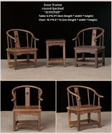 1/6 Scale Chinese Antique Style Table  Chair Set – 1 Table + 2 Chairs｜ Chinoiserie Style Dollhouse Furniture for dolls