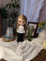 Two-piece top and pants outfit set for Blythe, Obitsu24 and Azone dolls