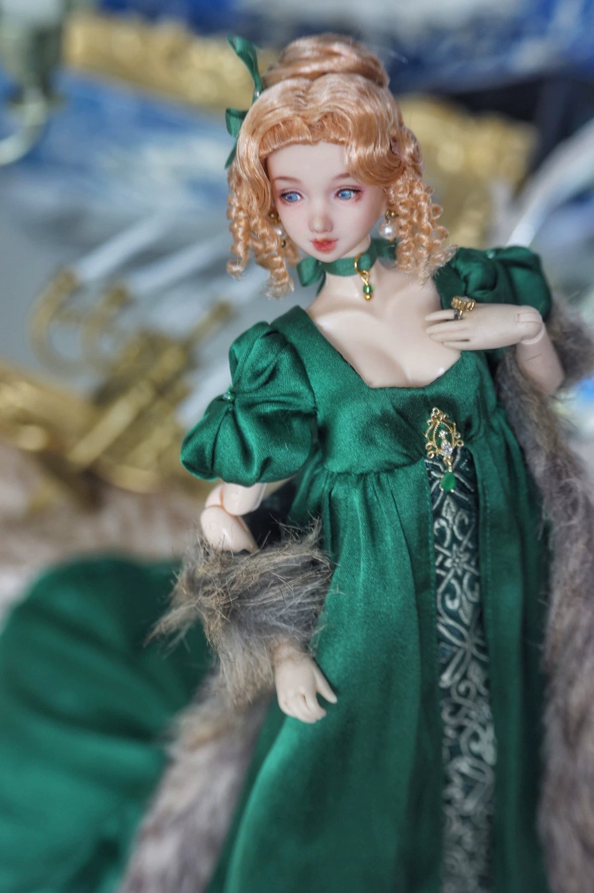 OOAK 1/6 scale Empire-style formal doll outfit reference by Umigami Tama