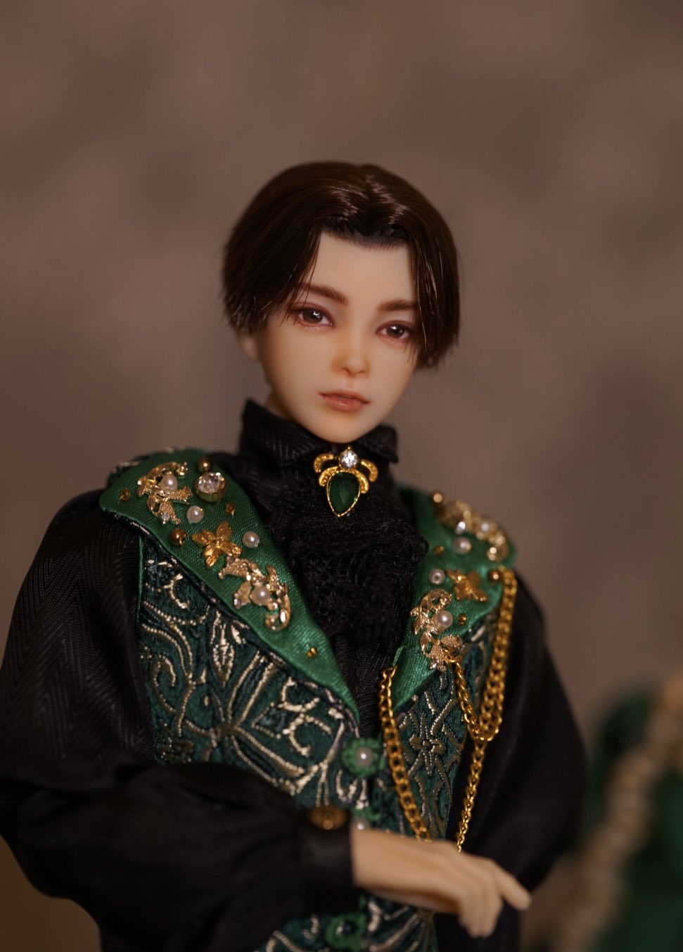 OOAK 1/6 scale Empire-style formal doll outfit pair by Umigami Tama
